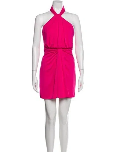 Pre-owned Cinq À Sept Halterneck Mini Dress In Pink