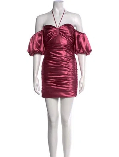 Pre-owned Cinq À Sept Halterneck Mini Dress In Purple