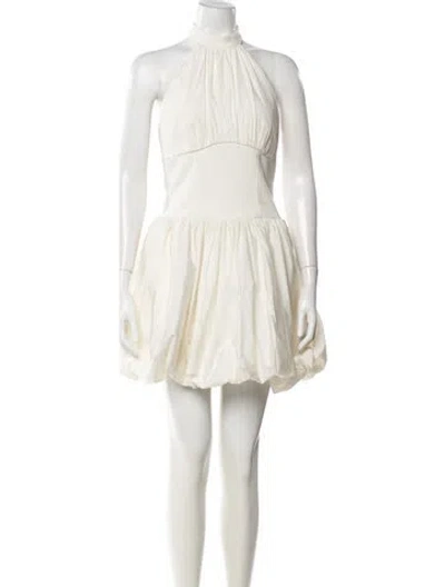 Pre-owned Cinq À Sept Halterneck Mini Dress W/ Tags In Neutral