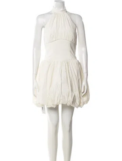 Pre-owned Cinq À Sept Halterneck Mini Dress W/ Tags In Neutral