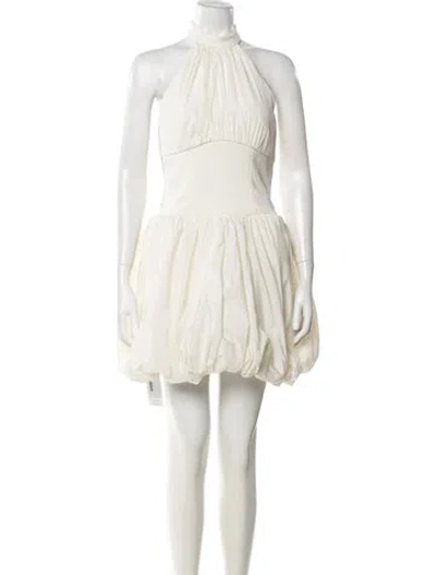 Pre-owned Cinq À Sept Halterneck Mini Dress W/ Tags In Neutral