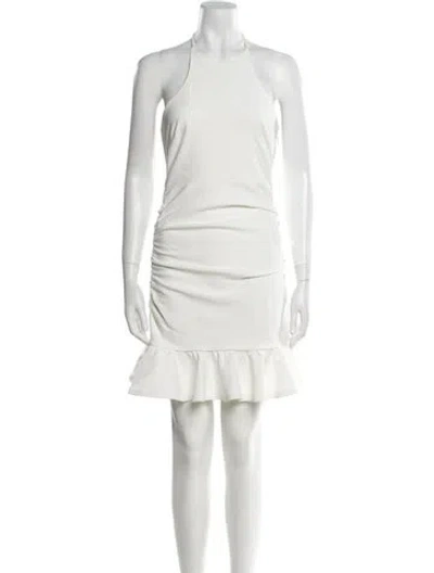 Pre-owned Cinq À Sept Halterneck Mini Dress In White