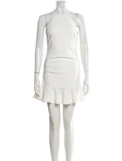 Pre-owned Cinq À Sept Halterneck Mini Dress In White