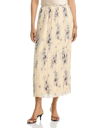 Cinq À Sept Cinq A Sept Hand Sketched Floral Delaine Skirt In Neutral