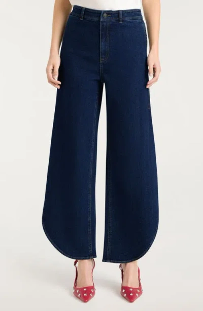 Cinq À Sept Hannah Wide Leg Jeans In Blue