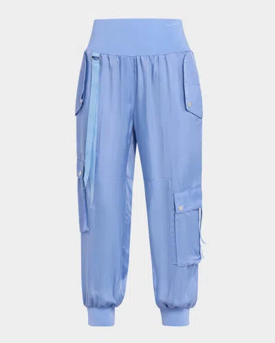 Cinq À Sept Harmony Satin Cargo Jogger Pants