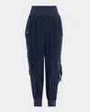 Cinq À Sept Harmony Washed Twill Parachute Pants In Blue
