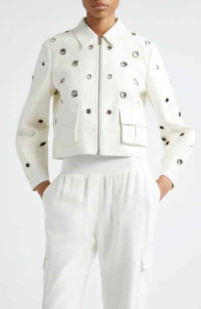 Cinq À Sept Harriet Faux Leather Jacket In White