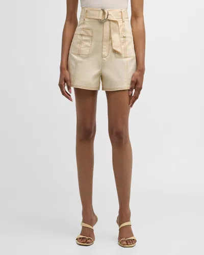 Cinq À Sept Hayes Belted Shorts In Gardenia