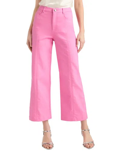Cinq À Sept Heart Embroidery Cropped Verona Pant In Pink