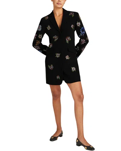 Cinq À Sept Heatset Pansy Garden Joel Dress In Black
