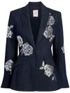 Cinq À Sept Heatset Roses Cheyenne Blazer In Blue