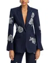 Cinq À Sept Heatset Roses Cheyenne Blazer In Indigo