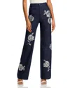 Cinq À Sept Cinq A Sept Heatset Roses Francine High Rise Jeans In Indigo In Indigo