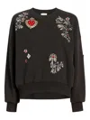 Cinq À Sept Heritage Patch Brandy Pullover Sweater In Black Multi In Black