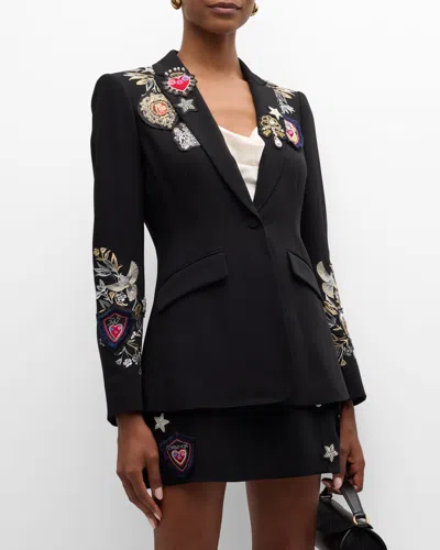 Cinq À Sept Heritage Patch Cheyenne Blazer In Black Multi