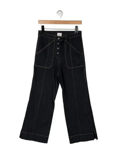 Pre-owned Cinq À Sept High-rise Flared Jeans In Black