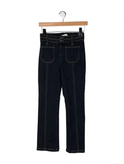 Pre-owned Cinq À Sept High-rise Flared Jeans In Black