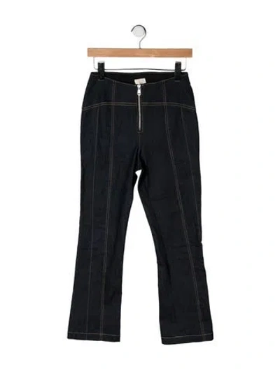 Pre-owned Cinq À Sept High-rise Flared Jeans In Black