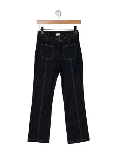 Pre-owned Cinq À Sept High-rise Flared Jeans In Black