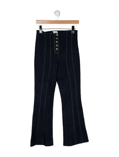Pre-owned Cinq À Sept High-rise Flared Jeans In Black
