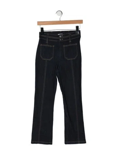 Pre-owned Cinq À Sept High-rise Flared Jeans In Black