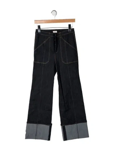 Pre-owned Cinq À Sept High-rise Flared Jeans In Black