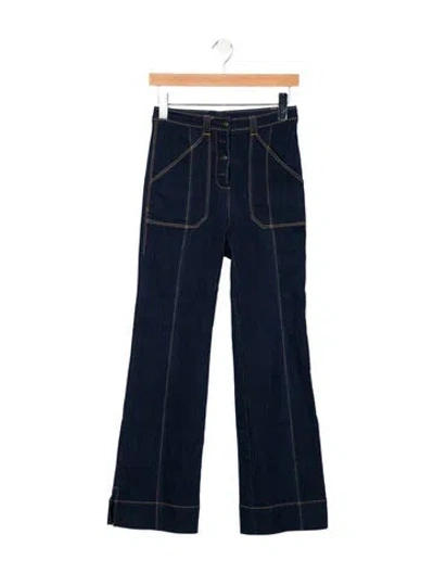 Pre-owned Cinq À Sept High-rise Flared Jeans In Blue