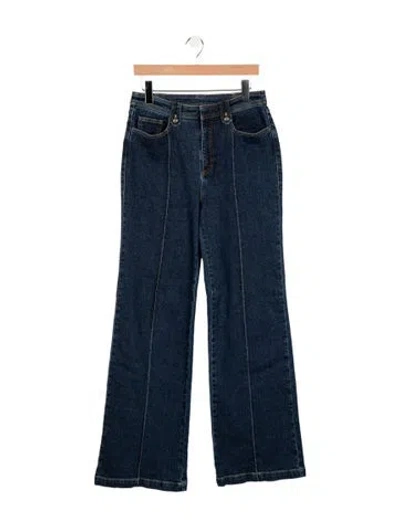 Pre-owned Cinq À Sept High-rise Flared Jeans In Blue