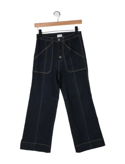 Pre-owned Cinq À Sept High-rise Flared Jeans In Blue