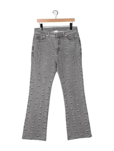 Pre-owned Cinq À Sept High-rise Flared Jeans W/ Tags In Grey