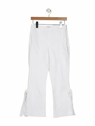 Pre-owned Cinq À Sept High-rise Flared Jeans In White