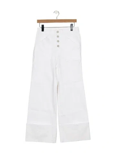 Pre-owned Cinq À Sept High-rise Flared Jeans In White