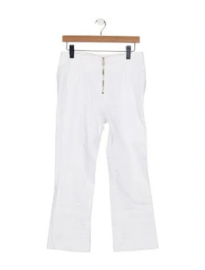 Pre-owned Cinq À Sept High-rise Flared Jeans In White