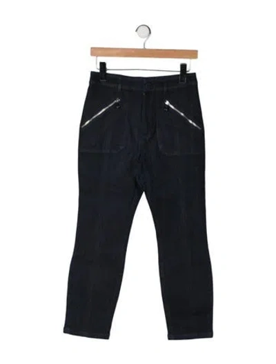 Pre-owned Cinq À Sept High-rise Straight Leg Jeans In Black