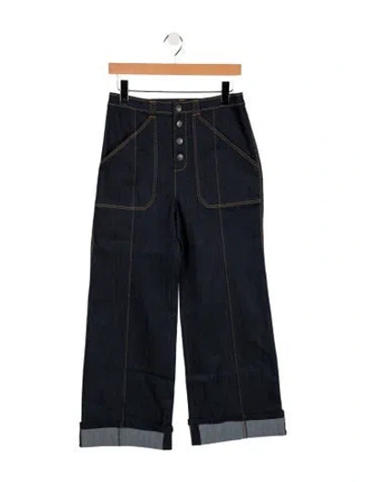 Pre-owned Cinq À Sept High-rise Straight Leg Jeans In Blue