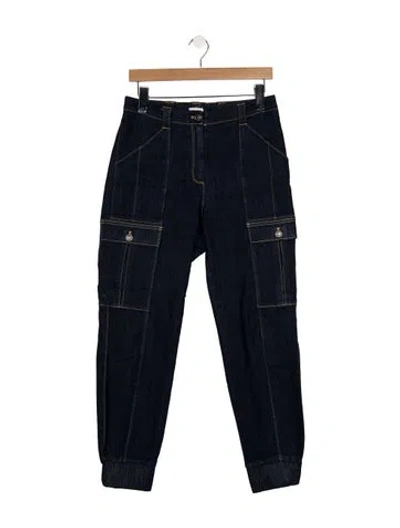 Pre-owned Cinq À Sept High-rise Straight Leg Jeans In Blue