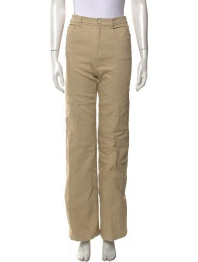 Pre-owned Cinq À Sept High-rise Straight Leg Jeans In Neutrals