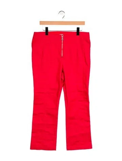 Pre-owned Cinq À Sept High-rise Straight Leg Jeans In Red