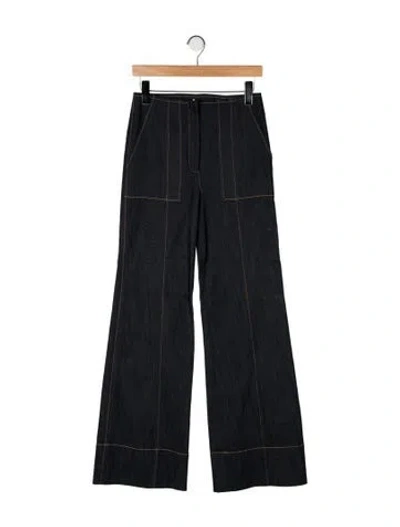 Pre-owned Cinq À Sept High-rise Wide Leg Jeans In Black