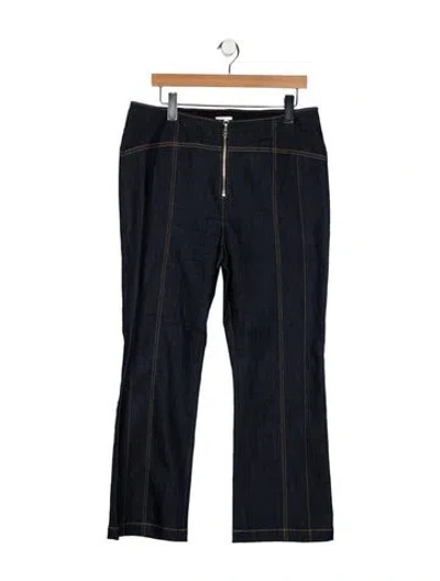 Pre-owned Cinq À Sept High-rise Wide Leg Jeans In Blue