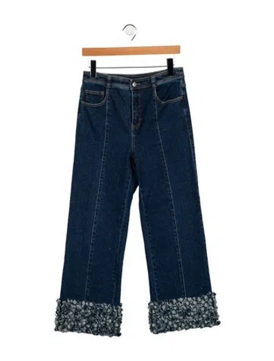 Pre-owned Cinq À Sept High-rise Wide Leg Jeans In Blue