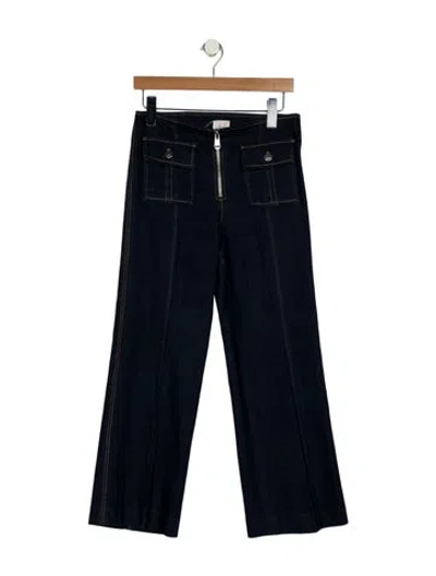 Pre-owned Cinq À Sept High-rise Wide Leg Jeans In Blue