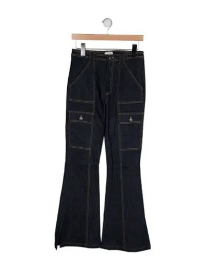 Pre-owned Cinq À Sept High-rise Wide Leg Jeans In Blue