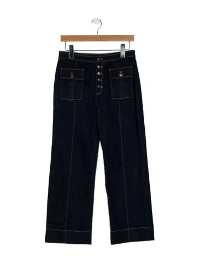 Pre-owned Cinq À Sept High-rise Wide Leg Jeans In Blue
