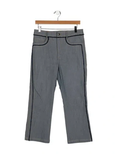 Pre-owned Cinq À Sept High-rise Wide Leg Jeans In Blue
