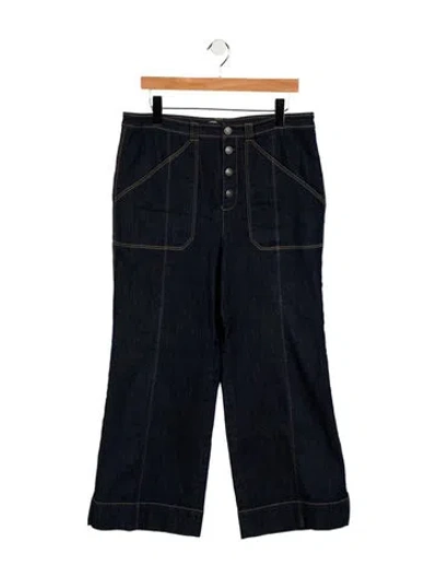 Pre-owned Cinq À Sept High-rise Wide Leg Jeans In Blue