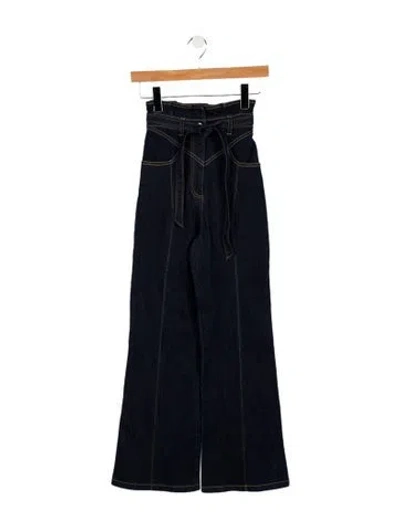 Pre-owned Cinq À Sept High-rise Wide Leg Jeans In Blue