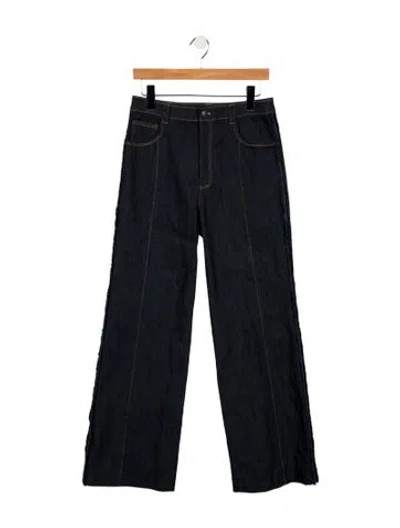 Pre-owned Cinq À Sept High-rise Wide Leg Jeans In Blue
