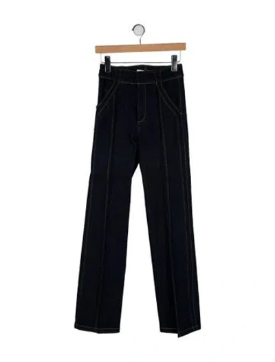 Pre-owned Cinq À Sept High-rise Wide Leg Jeans In Blue
